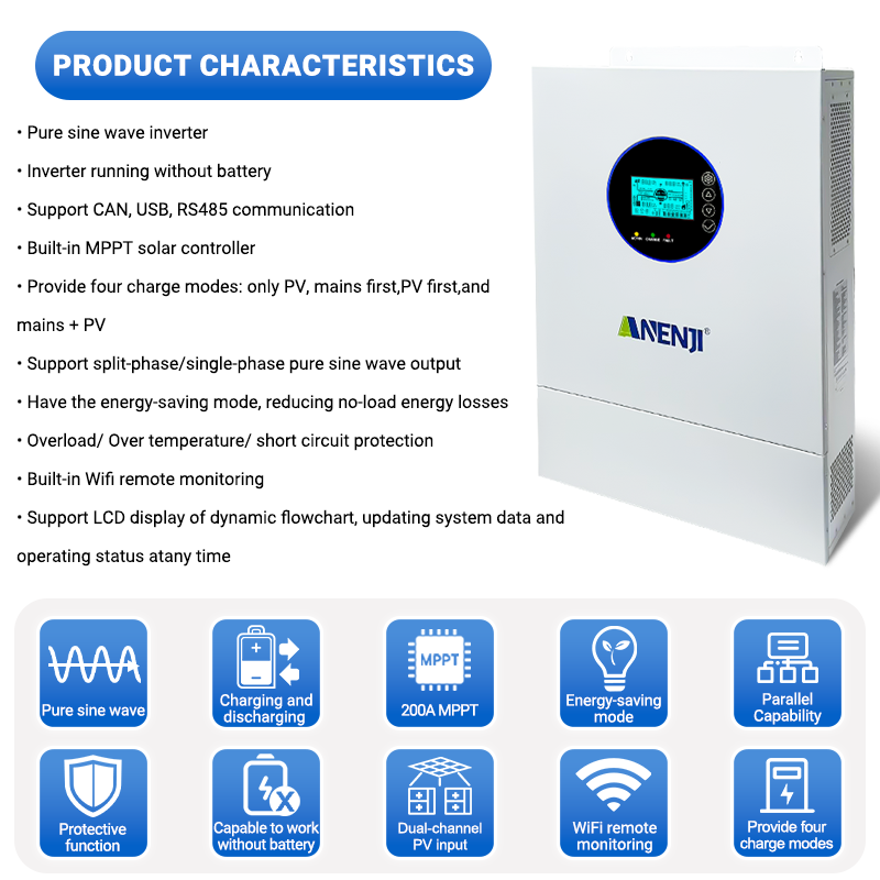 ANENJI Split Phase 12KW 48V Hy - Off Grid Solar Inverter 48V 6000W 评论和价格